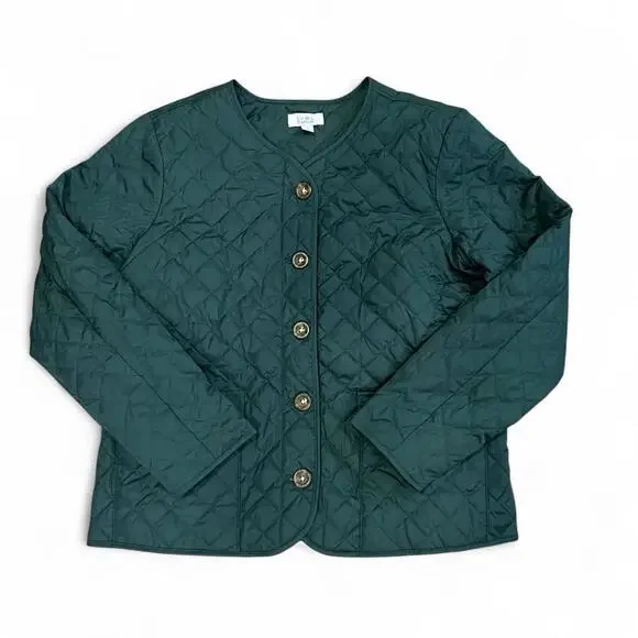 Dark Green Quilted Jacket - Picture 2 of 5